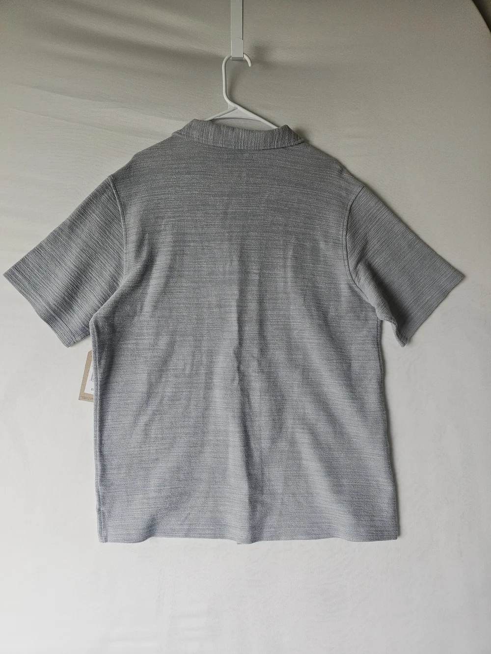 NWT Frye & Co. Men's Short Sleeve Camp Button Up Shirt - Grey